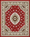 Rich Red Cream Floral Medallion Rug