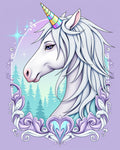 Enchanted Unicorn Forest Pastel Swirl Rug