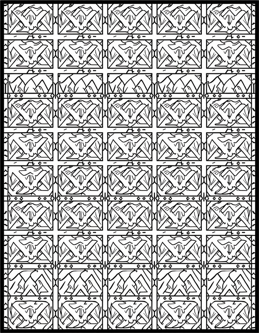 Modern Black White Geometric Grid Rug