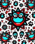 Scary Sun Skull Red Black Rug