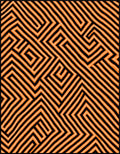 Bold Orange Maze Geometric Rug