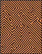 Bold Orange Maze Geometric Rug