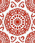 Crimson Medallion Floral Repeating Pattern Rug