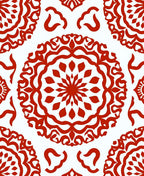 Crimson Medallion Floral Repeating Pattern Rug