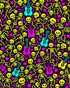 Vibrant Skeleton Guitar Pop Art Rug