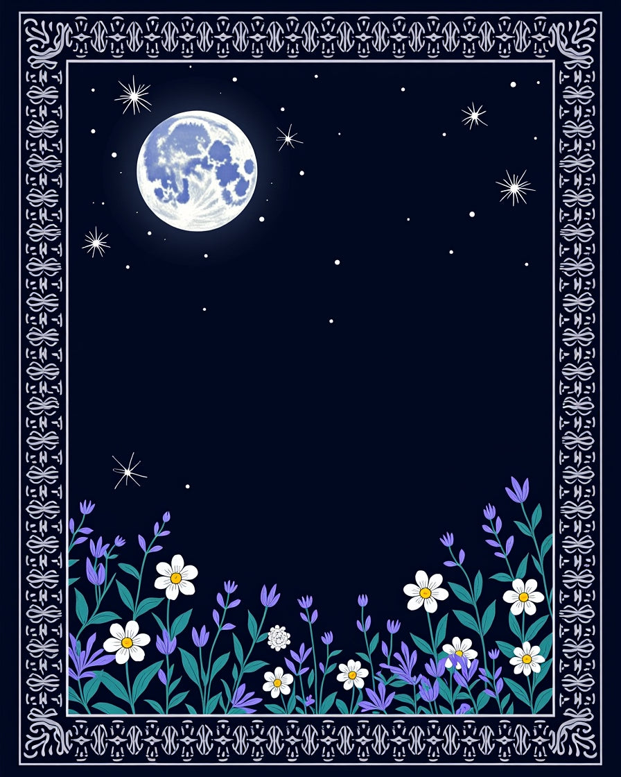 Celestial Garden Moonlit Bloom Rug