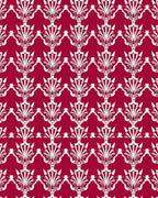 Crimson White Art Deco Fan Rug