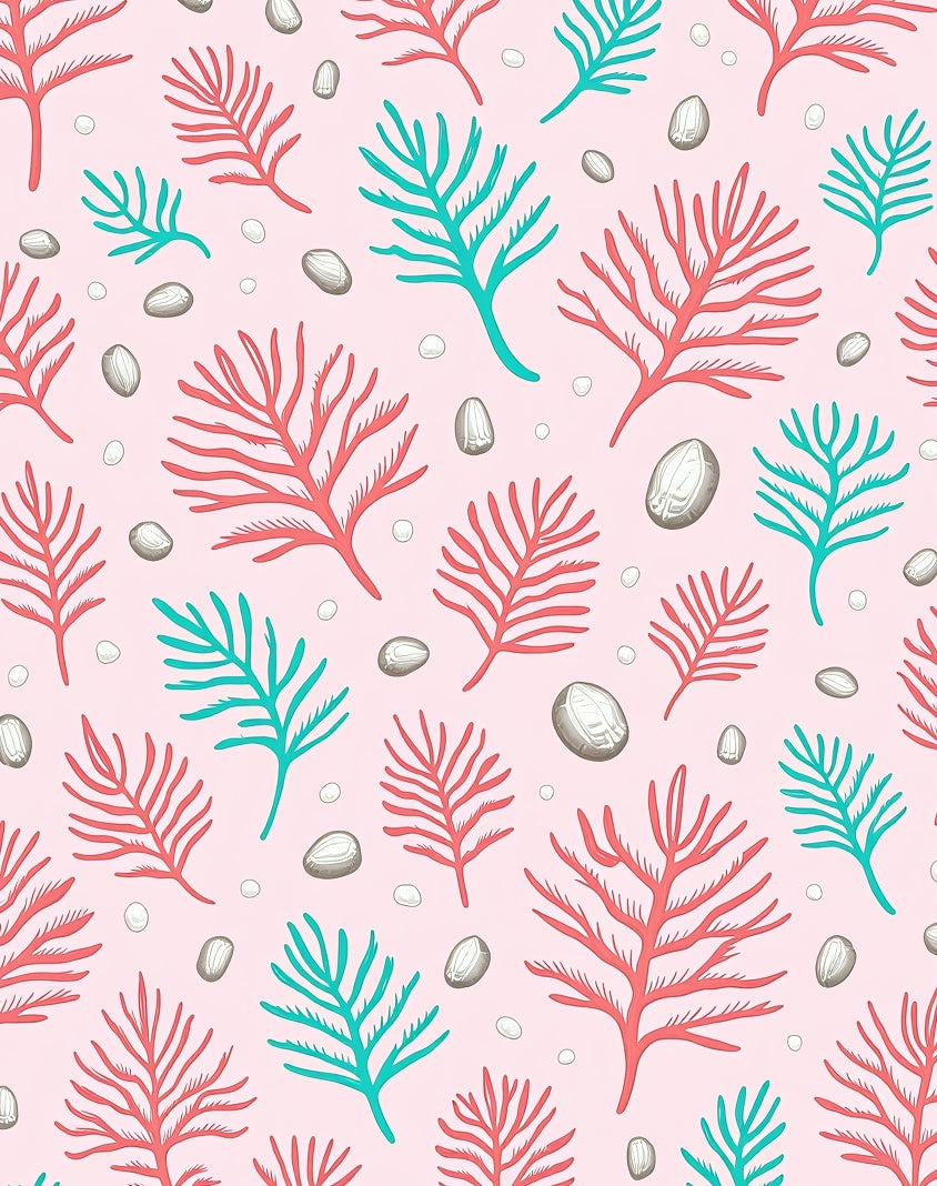 Coral Sea Life Abstract Pink Rug