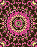 Vibrant Pink Yellow Floral Medallion Rug