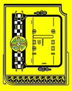 Yellow Black Checkerboard Race Day Rug