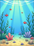 Underwater Ocean Life Coral Fish Rug