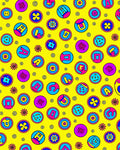 Retro Yellow Pop Circles Garland Rug