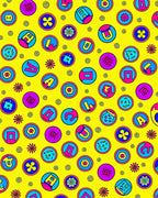 Retro Yellow Pop Circles Garland Rug