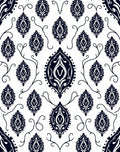 Dark Navy Paisley Allover Art Rug