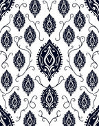 Dark Navy Paisley Allover Art Rug