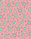 Pink Cartoon Alphabet Character Rug