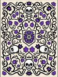Gothic Skull Purple Flower Scroll Rug