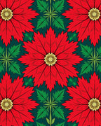 Vibrant Red Poinsettia Floral Mandala Rug