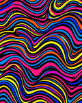 Vibrant Colorful Wavy Stripe Rug