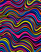 Vibrant Colorful Wavy Stripe Rug