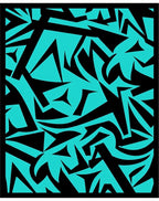 Electric Blue Black Abstract Shards Rug