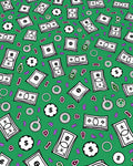 Green Money And Tokens Collage Rug