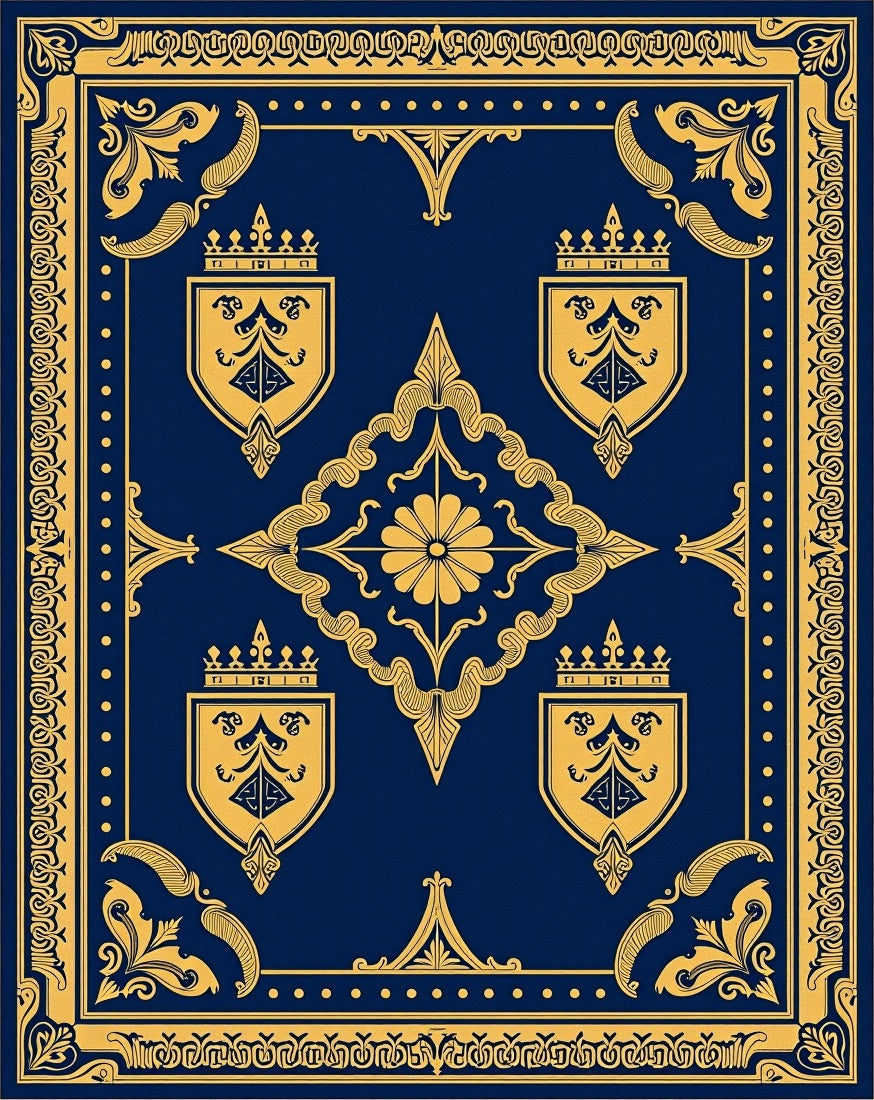 Ornate Royal Crest Medallion Rug