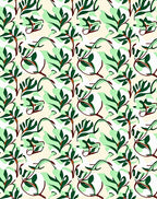 Green Leafy Botanical Background Rug