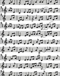 Black and White Musical Score Border Rug