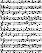 Black and White Musical Score Border Rug