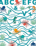 Playful Sea Creatures Alphabet Waves Rug