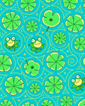 Whimsical Frog Lilypad Swirls Rug