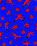 Red Hockey Players On Blue Background Rug