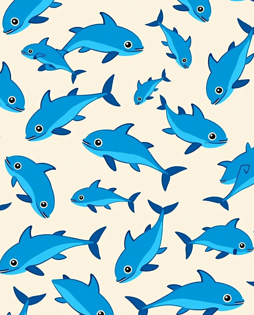 Blue Ocean Dolphins Playful Underwater Rug