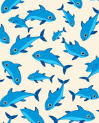 Blue Ocean Dolphins Playful Underwater Rug