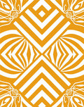 Bold Orange White Geometric Chevron Rug