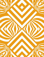 Bold Orange White Geometric Chevron Rug