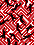 Crimson Maze Figures Rug