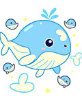 Cute Blue Whales Yellow Stars Splash Rug