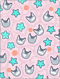 Pink Cat Star Abstract Swirl Rug