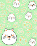 Playful White Hamster Swirls Rug