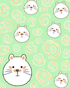 Playful White Hamster Swirls Rug