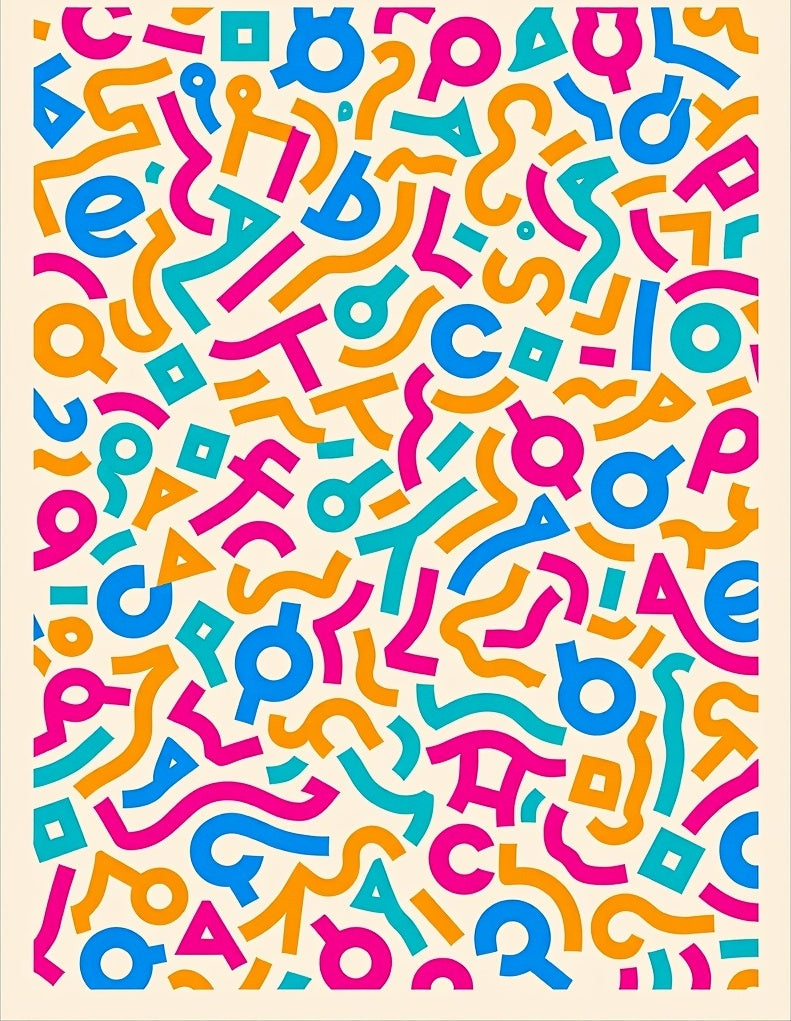 Retro Pop Abstract Shapes Rug