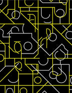 Bold Yellow White Geometric Maze Rug
