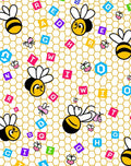 Whimsical Bees Honeycomb Alphabet Rug