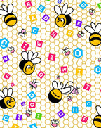 Whimsical Bees Honeycomb Alphabet Rug