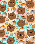Cute Bear Sushi Heart Shapes Rug