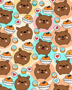 Cute Bear Sushi Heart Shapes Rug