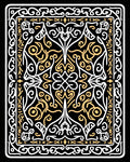 Elegant Gold White Filigree Swirl Rug