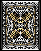 Elegant Gold White Filigree Swirl Rug